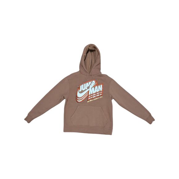 Nike Jordan Jumpman Fleece Pullover Hoodie Archaeo Brown Sweatshirt Mens Medium - Picture 2 of 6